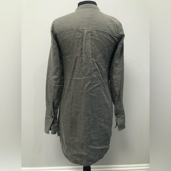New Michael Stars Woven Linen Shirt Dress in Camo XS - Picture 5 of 6